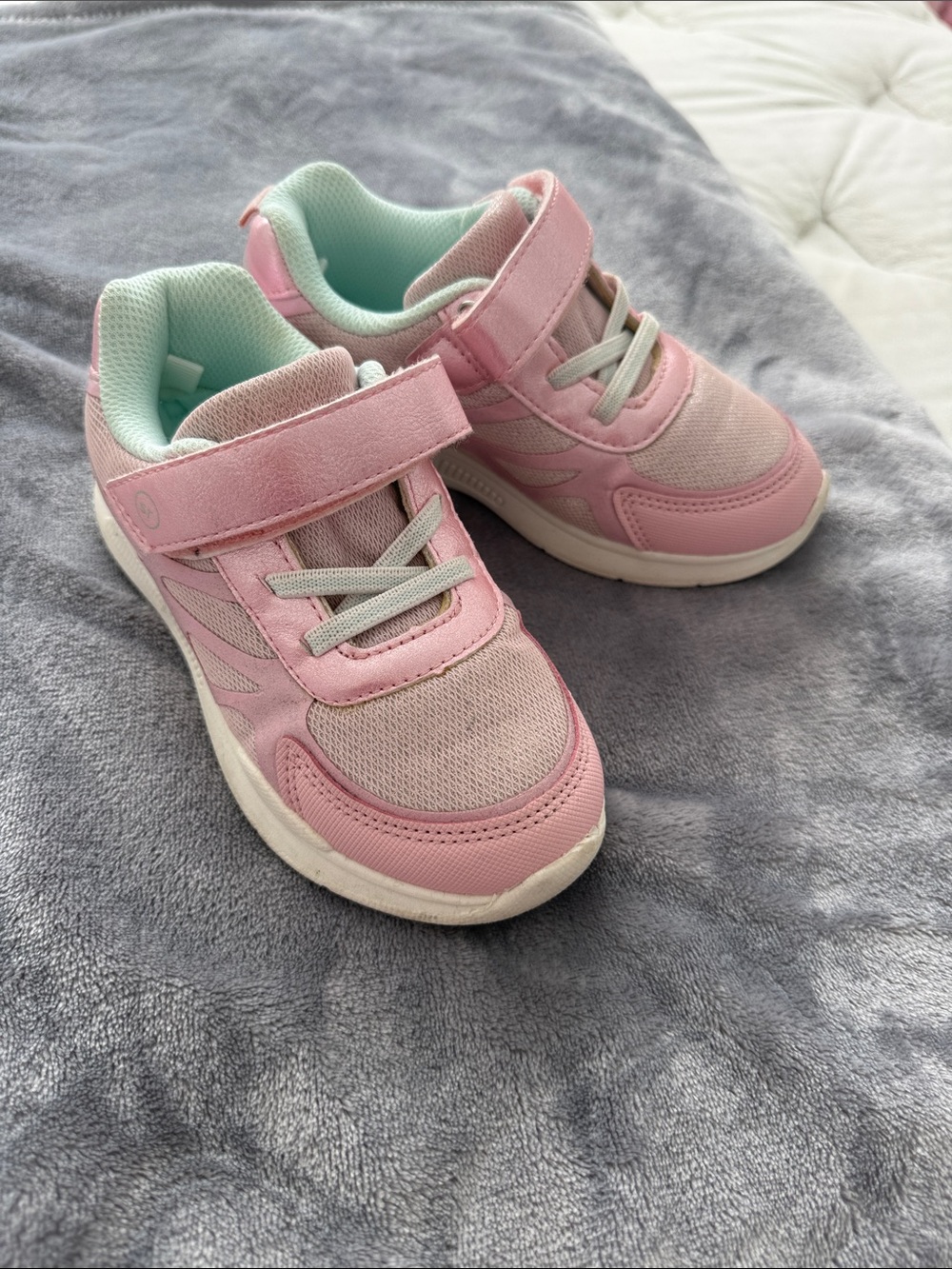 Stride Rite Pink and Mint Hook-and-Loop Kids Sneakers